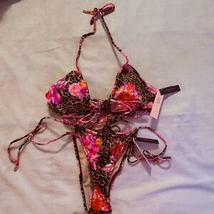 NWT Victoria’s Secret Leopard Floral String Bikini